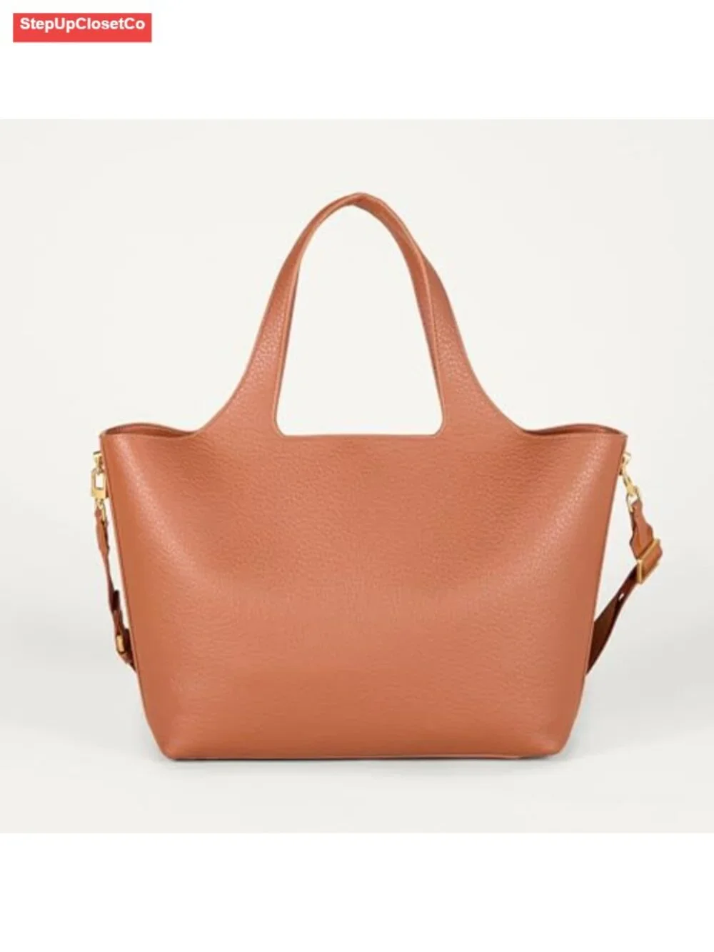 Soft Crossbody Tote Bag Faux Leather Adjustable Strap